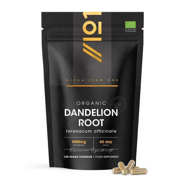 Alpha01 Organic Dandelion Root 1400mg 120 Capsules
