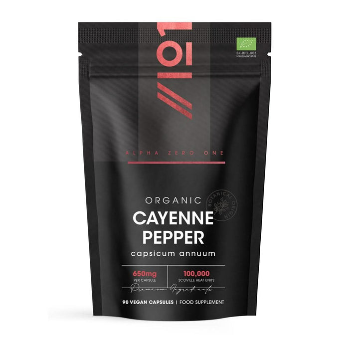 Alpha01 Organic Cayenne Pepper 650mg 90 Capsules