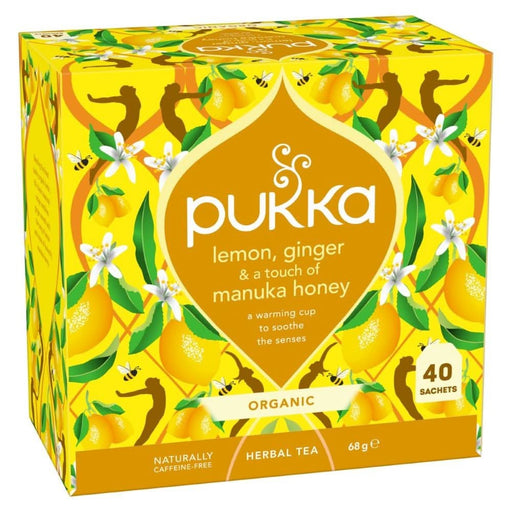 Pukka Organic Lemon Ginger & Manuka Honey Tea 40 Bags