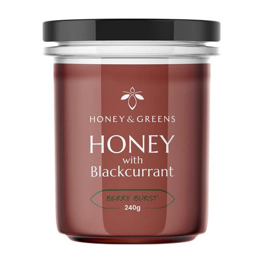 Honey and Greens British Honey with Blackcurrant 240g