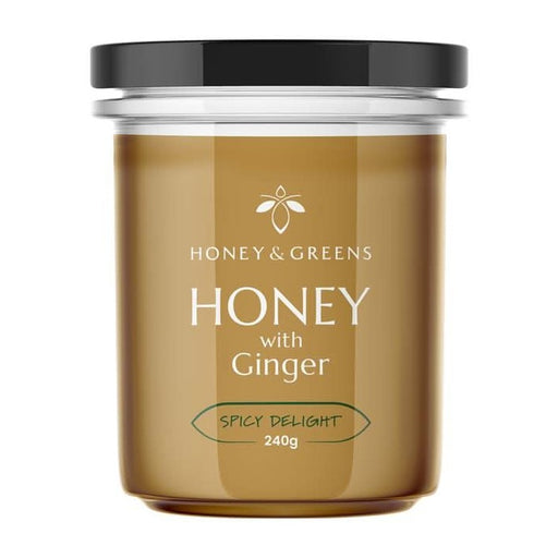 Honey and Greens British Honey with Ginger 240g