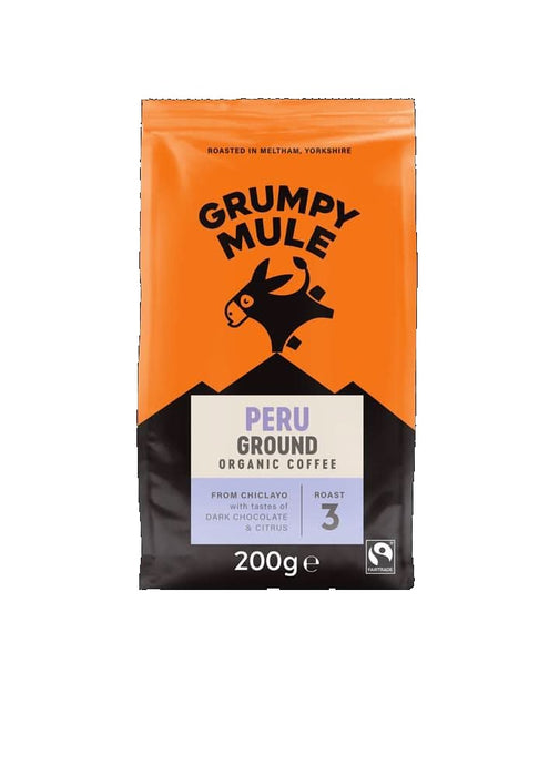 Grumpy Mule Organic Peru Ground Coffee 200g
