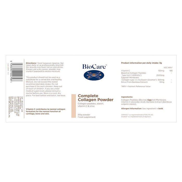 Biocare Complete Collagen Powder 90g