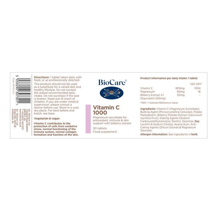 BioCare Vitamin C 1000 90 Tablets