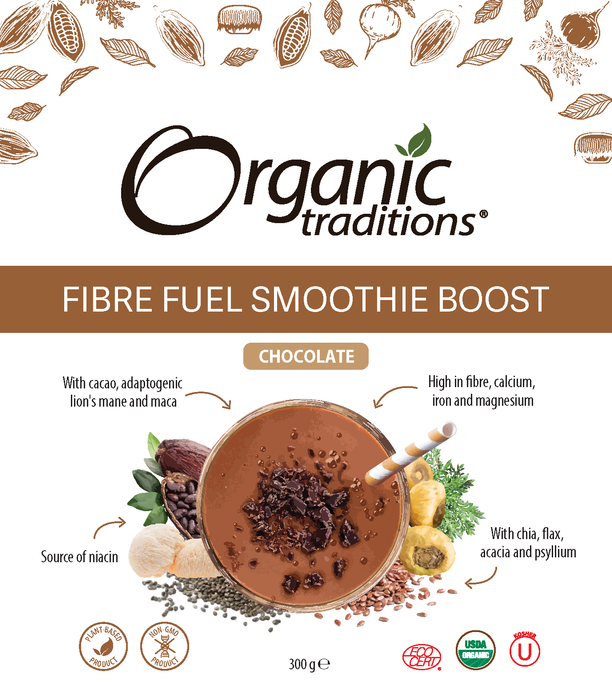 Organic Traditions Fibre Fuel Smoothie Boost Choc 300g