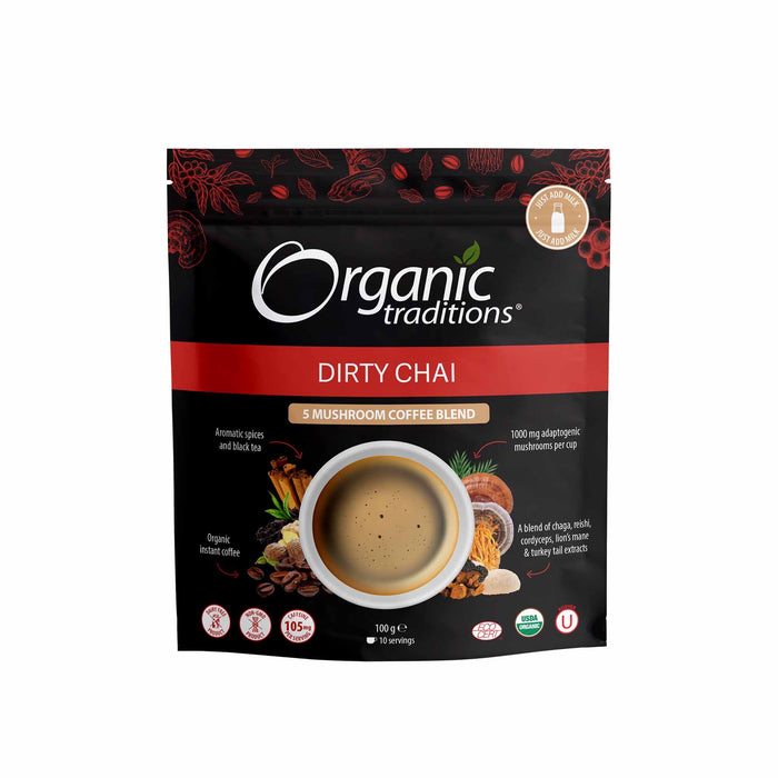 Organic Traditions 5 Mushroom Coffee Dirty Chai 100g