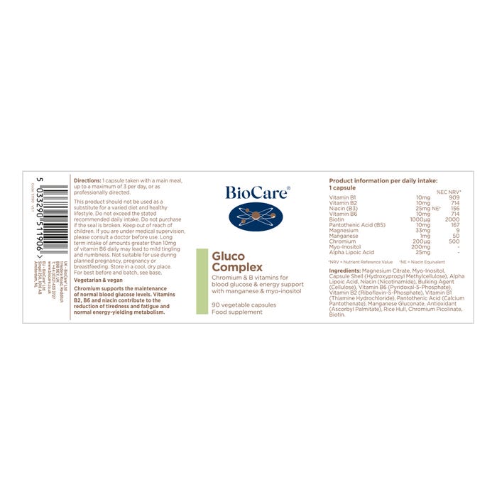 Biocare Gluco Complex 90 Capsules
