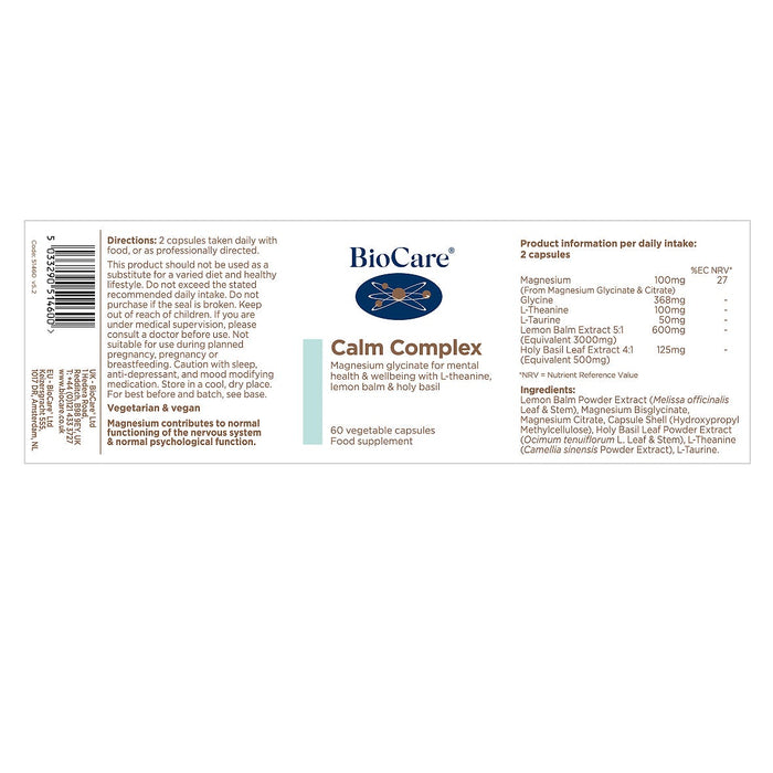 Biocare Calm Complex 60 Capsules