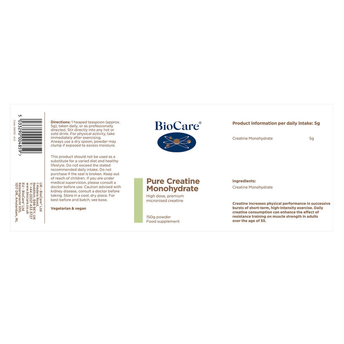 Biocare Pure Creatine Monohydrate 150g