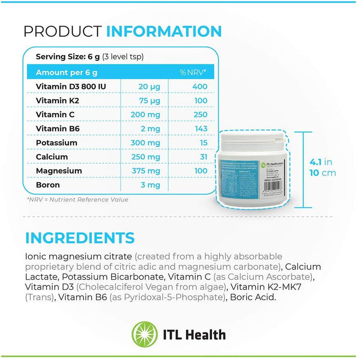 Mag365 Magnesium Powder Plus Calcium 210g