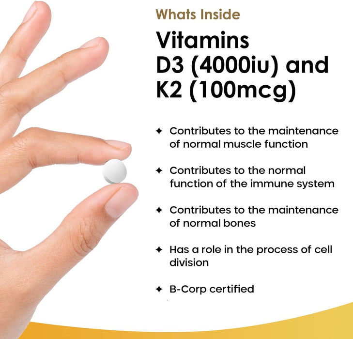 New Leaf Vitamin D3 4000iu & K2 100mcg 120 Tablets