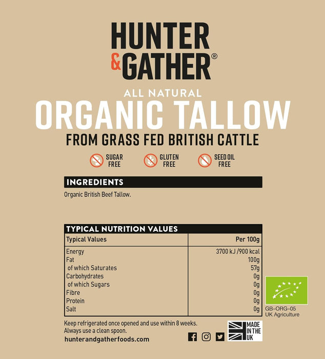 Hunter and Gather British Grass-Fed Beef Tallow 300g