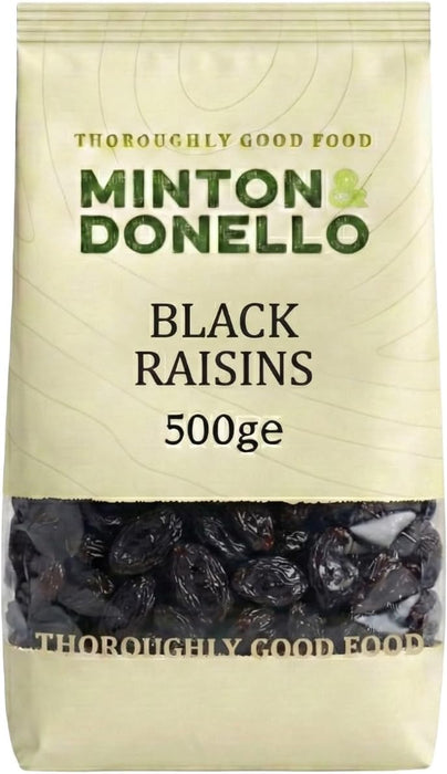 Minton & Donello Black Raisins Jumbo 500g