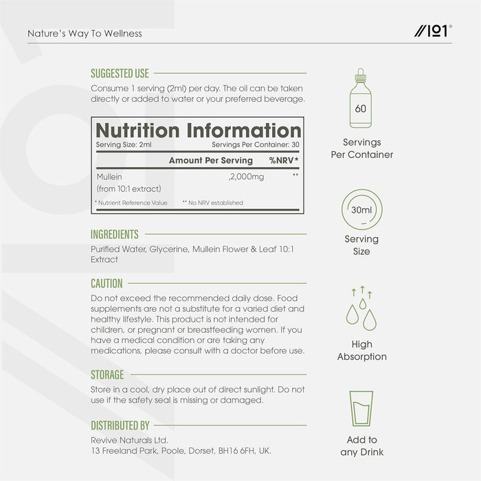 Alpha01 Mullein Extract Tincture 60ml