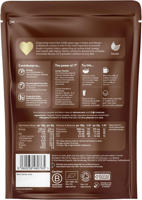 Naturya Organic Fair Trade Cacao Powder 250g