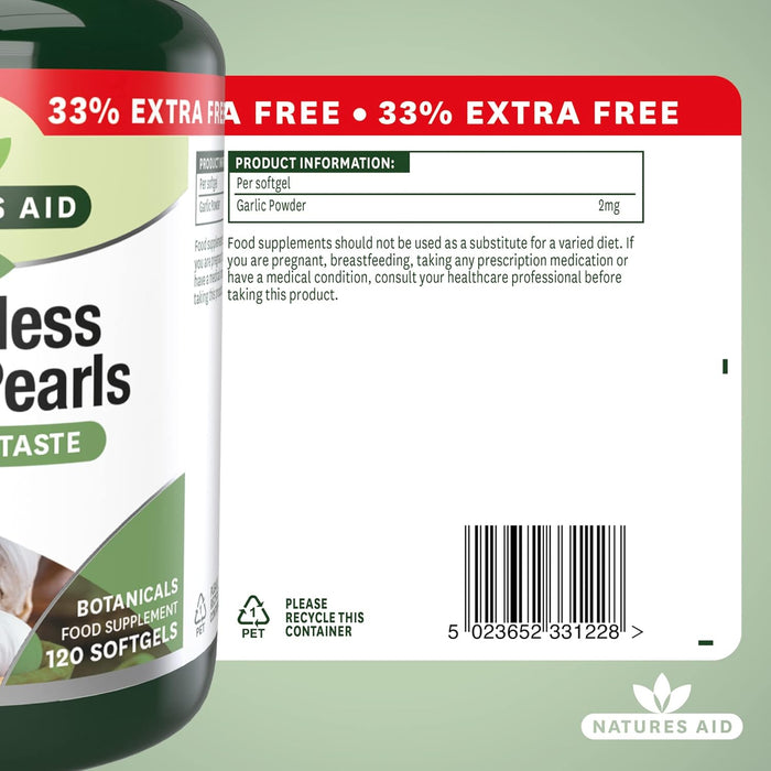 Natures Aid Odourless Garlic Pearls 120 Softgels