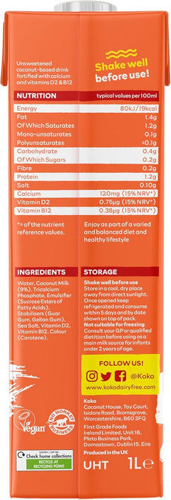 Koko Unsweetened Coconut Milk 1L