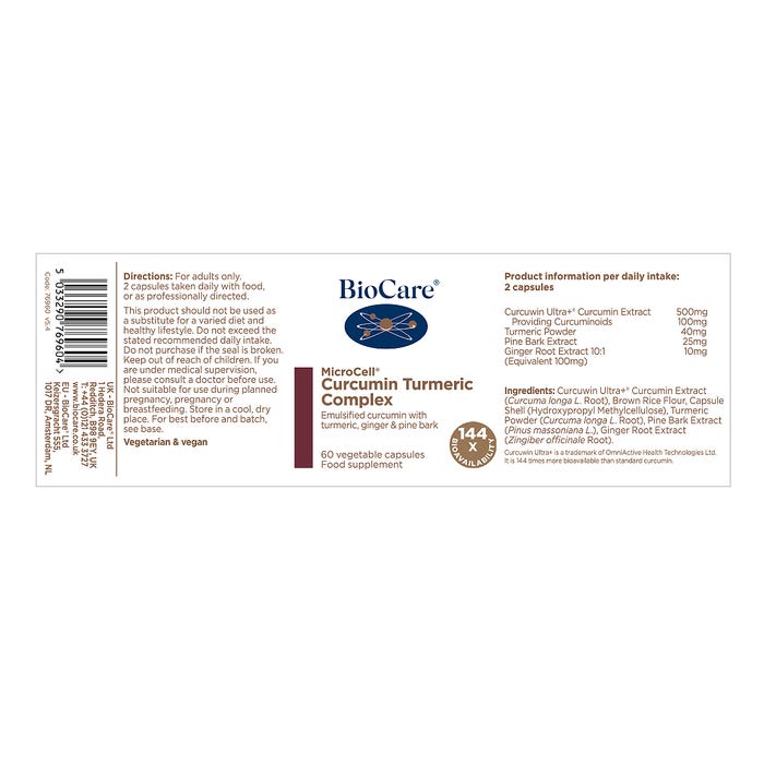 Biocare Microcell Curcumin Turmeric Complex 60 Capsules