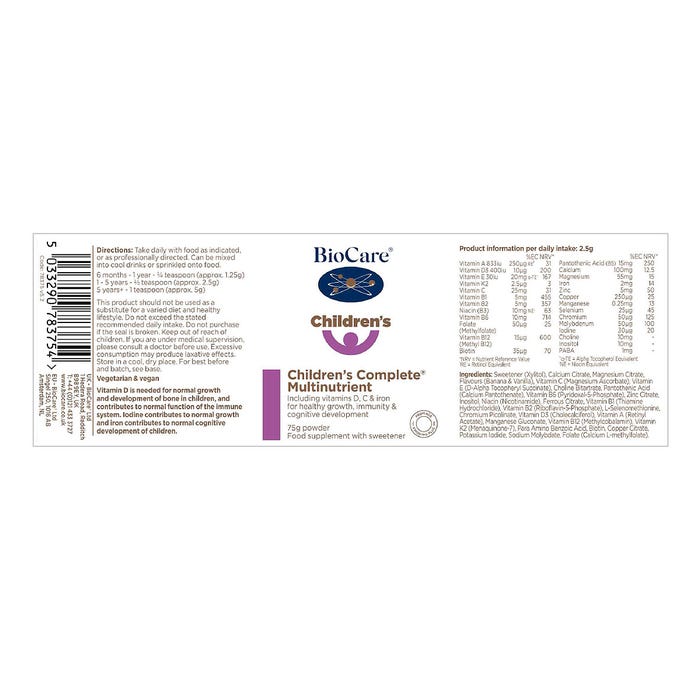 BioCare Children's Complete Multinutrient 75g Powder