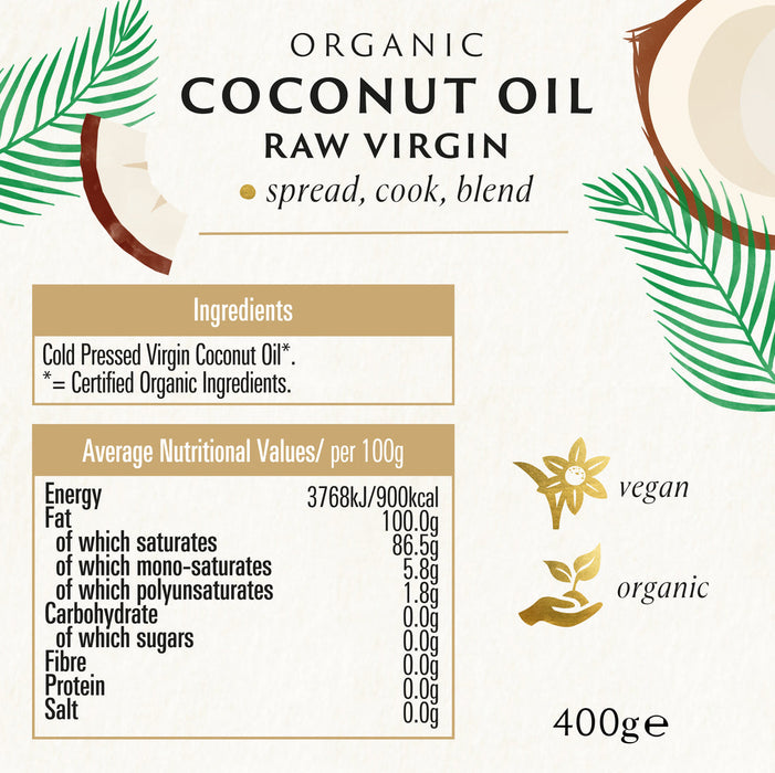 Biona Organic Raw Virgin Coconut Oil 400g