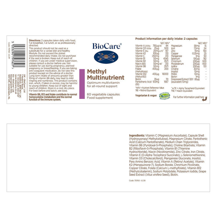 Biocare Methyl Multinutrient 60 Capsules