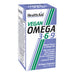 HealthAid Vegan Omega 3.6.9, 60 cold-pressed vegan capsules for heart health and cholesterol maintenance.