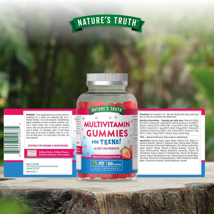 Nature's Truth Teen Multivitamin 60 Strawberry Gummies
