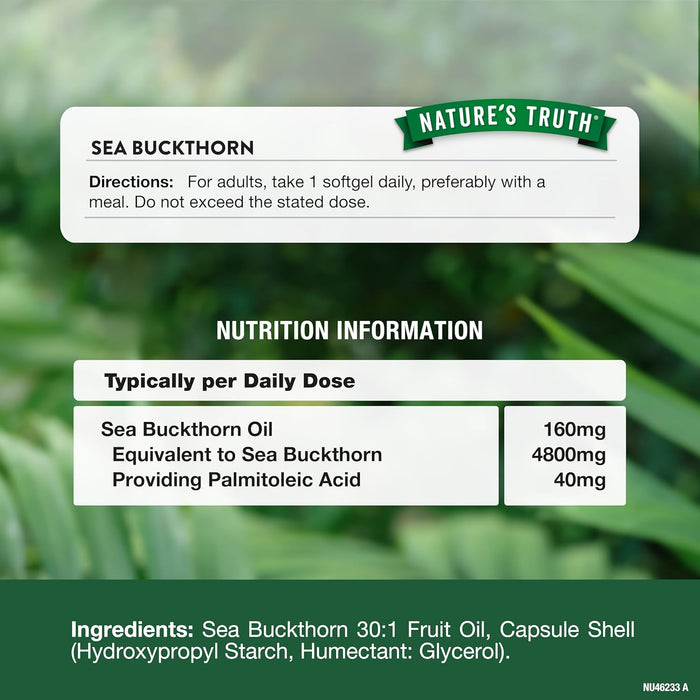 Nature's Truth Sea Buckthorn 4800mg 60 Softgels