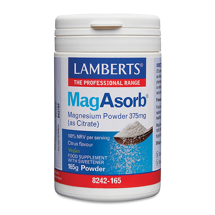 Lamberts MagAsorb Magnesium 375mg (As Citrate) 165g Powder