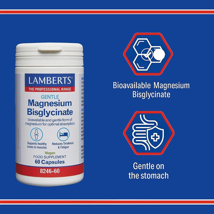 Lamberts Gentle Magnesium Bisglycinate 60 Capsules