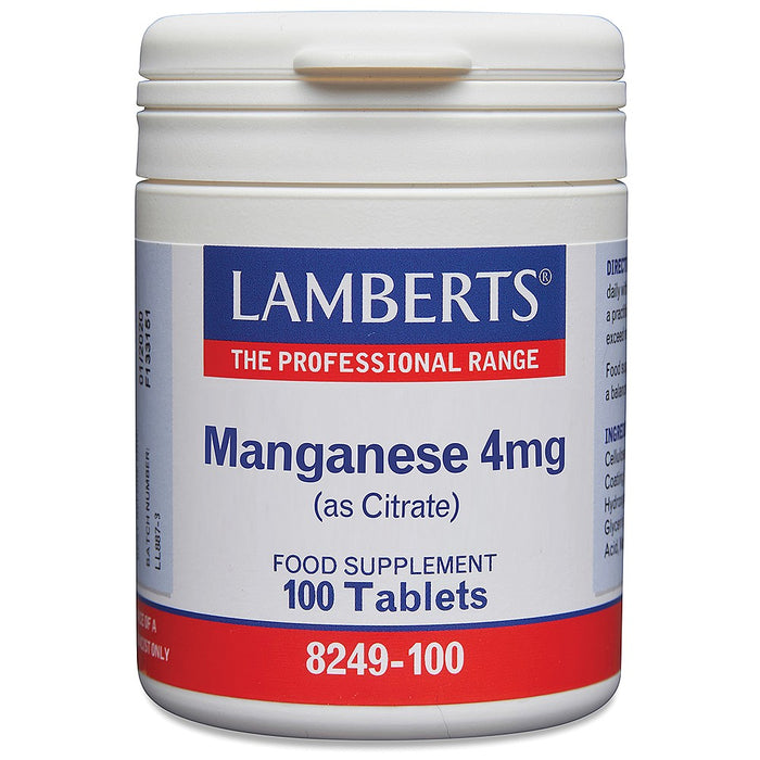 Lamberts Manganese 4Mg (As Citrate) 100 Tabs