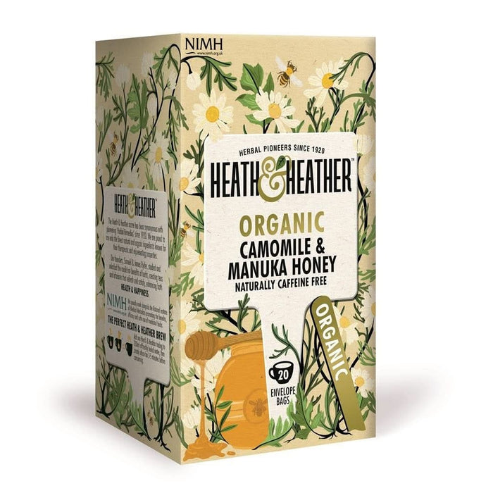 Heath & Heather Organic Camomile & Manuka Honey Tea 20 bags