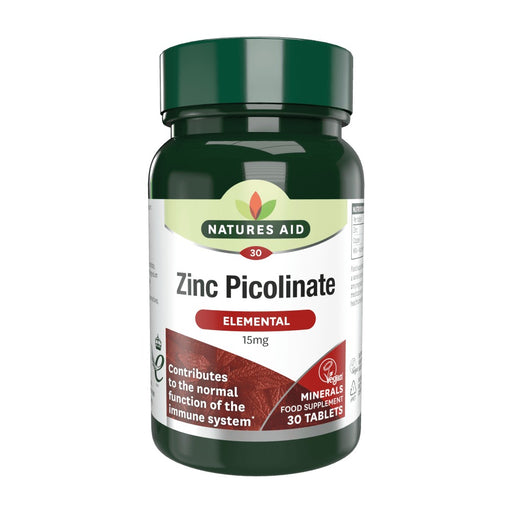 Natures Aid Zinc Picolinate 15mg Elemental 30 Tablets