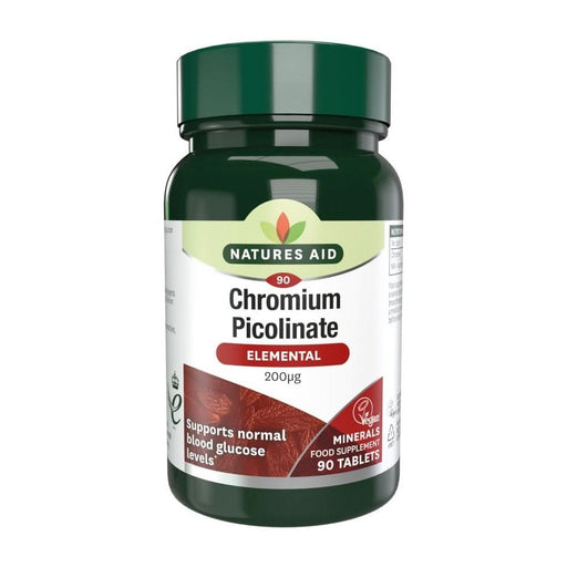 Natures Aid Chromium Picolinate 200mcg elemental 90 Tablets