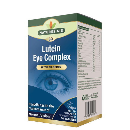 Natures Aid Lutein Eye Complex with Bilberry 30 Tablets