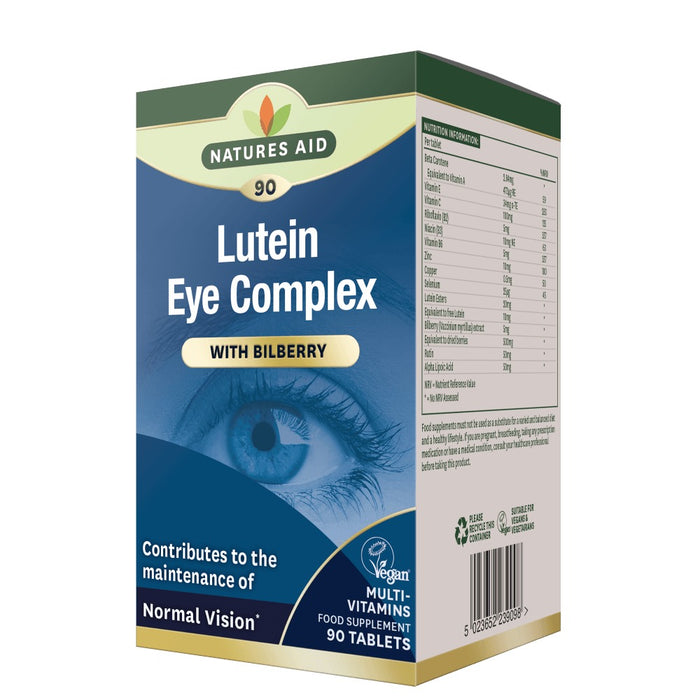 Natures Aid Lutein Eye Complex with Bilberry 90 Tablets