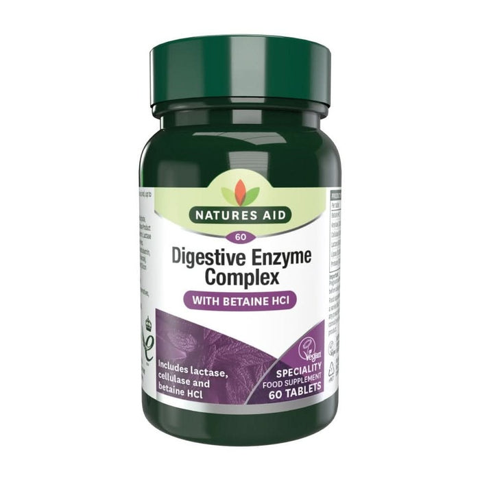 Natures Aid Digestive Enzyme Complex with Betaine HCI 60 Tablets