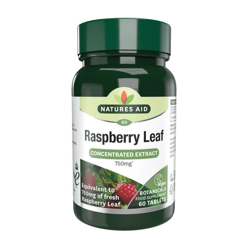 Natures Aid Raspberry Leaf 750mg 60 Tablets