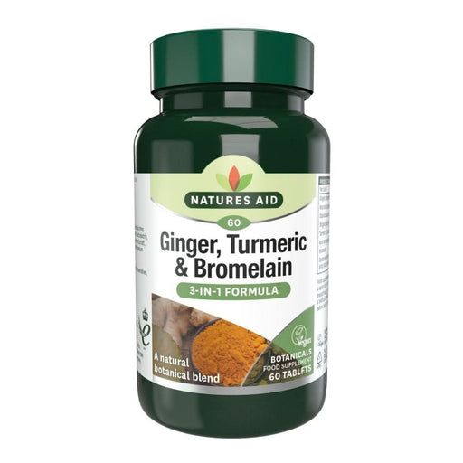 Natures Aid Ginger Turmeric and Bromelain 60 Tablets