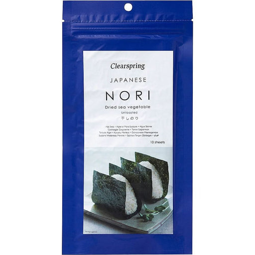 Clearspring Japanese Nori - Dried Sea Vegetable (Untoasted) x 10 Sheets
