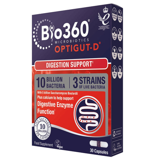 Natures Aid Bio360 OptiGUT-D (10 Billion Bacteria) 30 Capsules