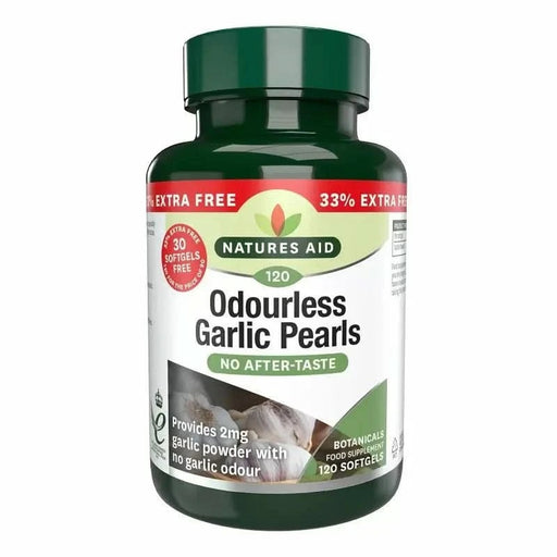Natures Aid Odourless Garlic Pearls 120 Softgels