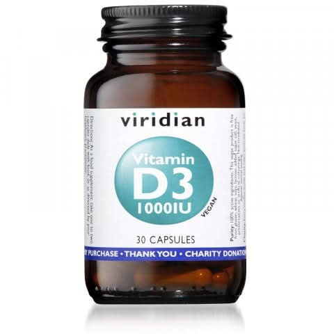 Viridian Vitamin D3 (Vegan) 1000iu 30 Capsules