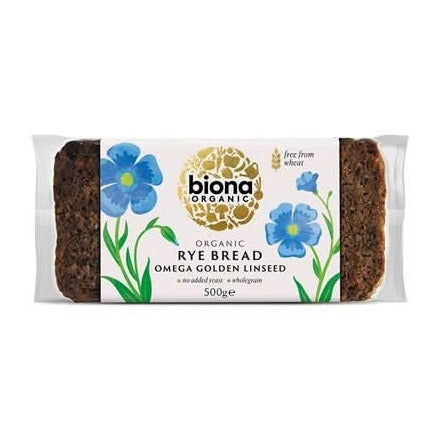 Biona Organic Rye Bread with Omega Golden Linseed 500g