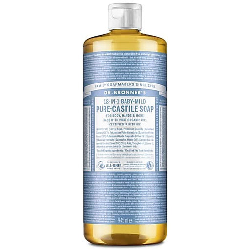 Dr Bronner Unscented Baby Castile Soap 946ml