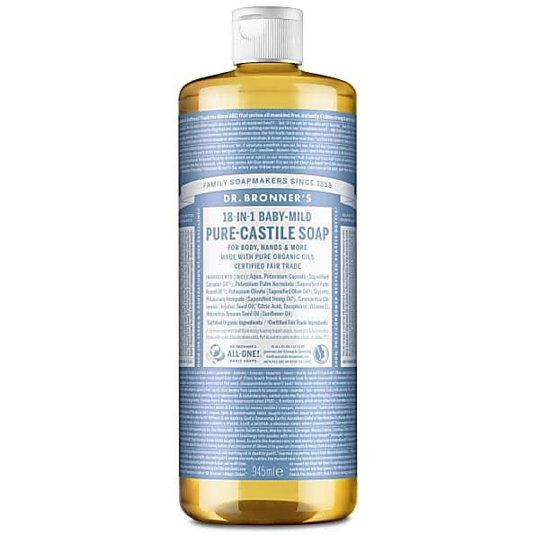 Dr Bronner Unscented Baby Castile Soap 946ml