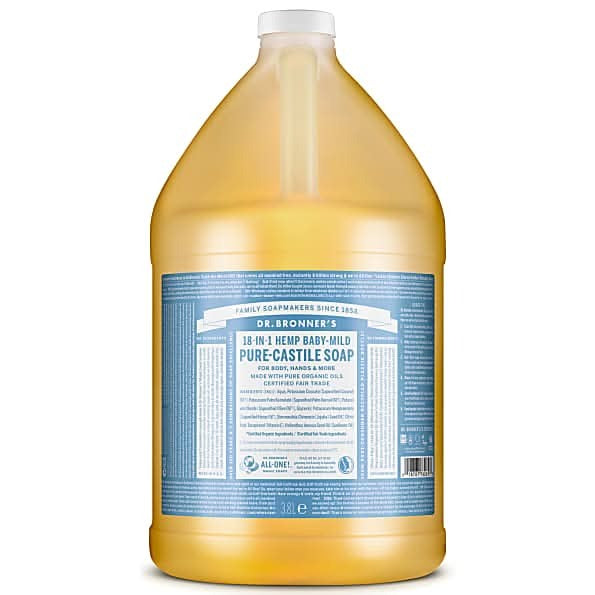 Dr Bronner Unscented Baby Castile Soap 3790ml
