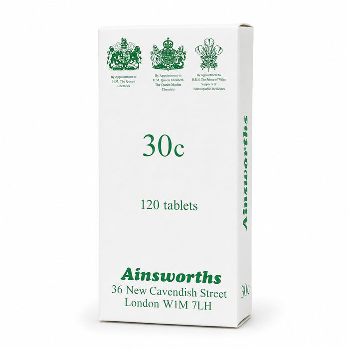 Ainsworths Cocculus 30C Homeopathic Remedy Tablets - 120 Count