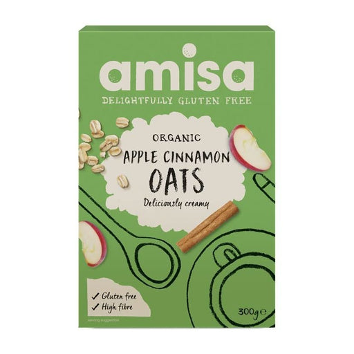 Amisa Organic Gluten Free Porridge Oats Apple 300g