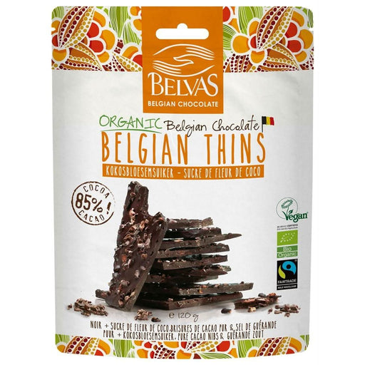 Belvas Belgian Thins Dark 85% Coco 120g